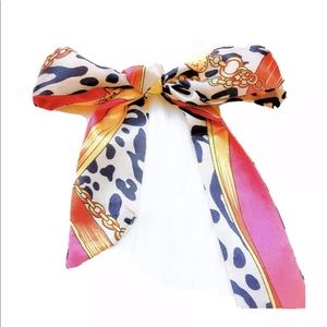 Skinny Pink Leopard Print Emulation Silk Scarf Small bag ribbon NEW